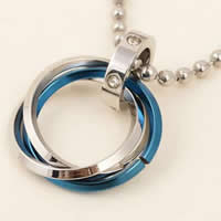 Stainless Steel Pendants, 316L Stainless Steel, Donut, plated, with rhinestone & two tone Approx 5-8mm 
