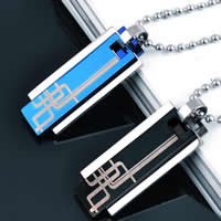 Stainless Steel Pendants, 316L Stainless Steel, Rectangle, plated Approx 3-5mm 