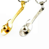 Stainless Steel Pendants, 316L Stainless Steel, Spoon, plated Approx 