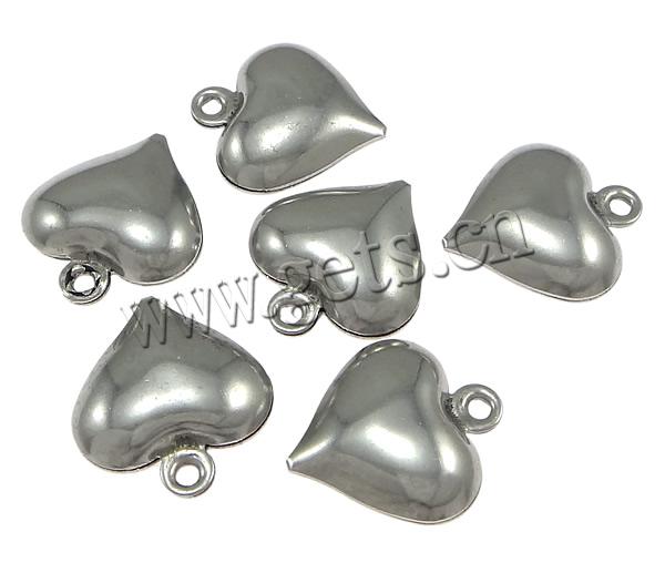 Stainless Steel Heart Pendants, 316 Stainless Steel, more sizes for choice, original color, Hole:Approx 1.5-3mm, Sold By PC