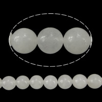 weiße Jade Perle, rund, Weitere Größen für Wahl, Länge:15 ZollInch, verkauft von Strang
