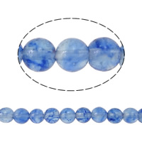 Синие арбузные стеклянные бусы, синий арбуз, Круглая, длина:15 , продается Strand