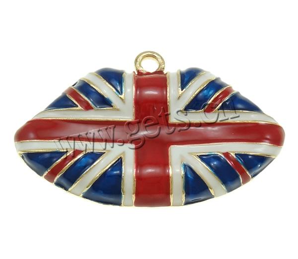 Zinc Alloy Lip Pendant, plated, Customized & enamel, more colors for choice, nickel, lead & cadmium free, 68x42x7mm, Hole:Approx 4.5mm, Sold By PC