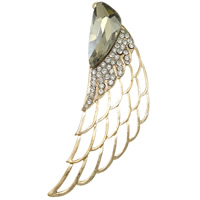 Wing Shaped Zinc Alloy Pendants, with Glass, plated, Customized & with rhinestone nickel, lead & cadmium free Approx 2mm 