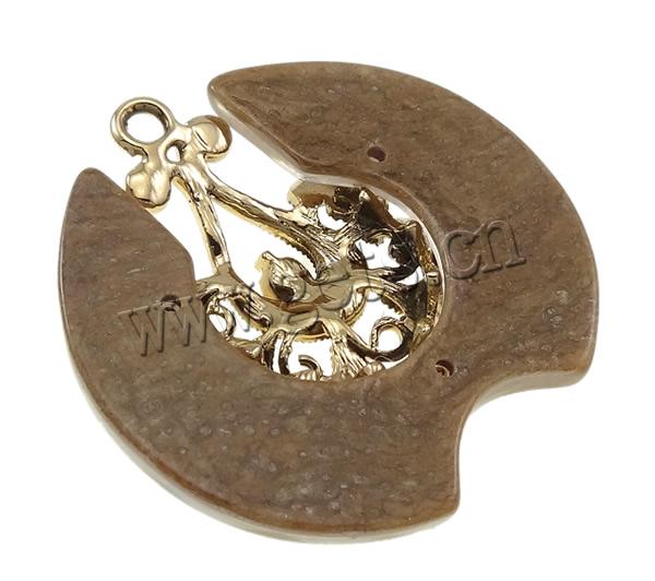 Resin Zinc Alloy Pendants, Flower, plated, Customized & with rhinestone, more colors for choice, nickel, lead & cadmium free, 54x55x11mm, Hole:Approx 4mm, Sold By PC