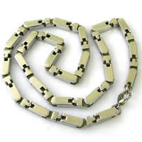Stainless Steel Chain Necklace, 316L Stainless Steel, bar chain, original color, 7mm Approx 20 Inch 
