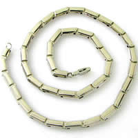 Stainless Steel Chain Necklace, 316L Stainless Steel, bar chain, original color, 5mm Approx 20 Inch 