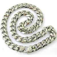 Stainless Steel Chain Necklace, 316L Stainless Steel, curb chain, original color, 14.7mm Approx 23.5 Inch 