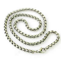 Stainless Steel Chain Necklace, 316L Stainless Steel, plated, box chain, original color, 4mm Approx 20 Inch 