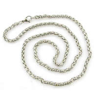 Stainless Steel Chain Necklace, 316L Stainless Steel, plated, wheat chain, original color, 3mm Approx 20 Inch 