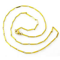 Stainless Steel Chain Necklace, 316L Stainless Steel, gold color plated, bar chain, 1mm Approx 20 Inch 