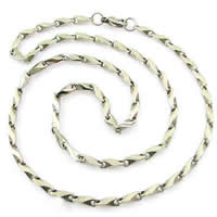 Collar de cadena de acero inoxidable, acero inoxidable 316L, cadena de la barra, color original, 3mm, longitud:aproximado 20 Inch, Vendido por Sarta