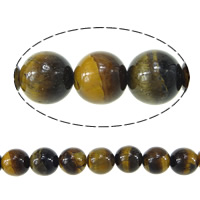 Tiger Eye Beads, Round, Grade AA, 8mm Inch 