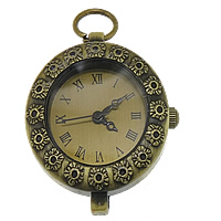 aleación de zinc Cabeza de reloj, con Vidrio & acero inoxidable, chapado en color bronce antiguo, 25x30x7mm, agujero:aproximado 5mm, Vendido por UD