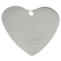 Encantos de etiqueta de acero inoxidable, Corazón, color original, agujero:aproximado 2mm, Vendido por UD