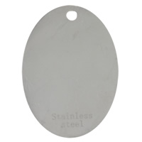 Stainless Steel Tag Charm, Flat Oval, original color Approx 2mm 
