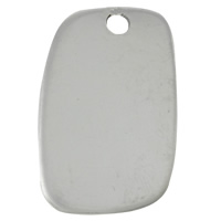 Stainless Steel Tag Charm, Rectangle, original color Approx 3mm 