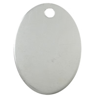 Stainless Steel Tag Charm, Flat Oval, original color Approx 3mm 