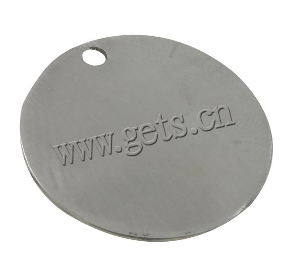Кулон тег из нержавеющей стали, нержавеющая сталь, Плоская круглая форма, оригинальный цвет, отверстие:Приблизительно 3mm, продается PC