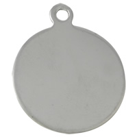 Кулон тег из нержавеющей стали, нержавеющая сталь, Плоская круглая форма, оригинальный цвет, отверстие:Приблизительно 3mm, продается PC