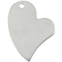 Stainless Steel Tag Charm, Heart, Customized, original color Approx 2.5mm 