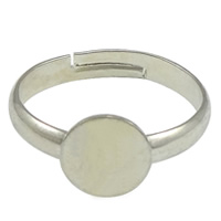 Base de anillo de plata esterlina, plata de ley 925, Redondo aplanado, chapado, más colores para la opción, tamaño:7, Vendido por UD