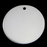 Sterling Silver Tag, 925 Sterling Silver, Flat Round, plated Approx 1mm 