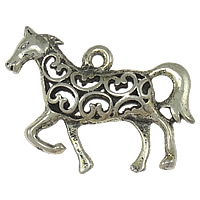 Zinc Alloy Animal Pendants, Horse, plated, hollow cadmium free Approx 2mm 