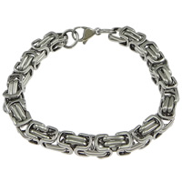 Stainless Steel Chain Bracelets, original color Approx 8 Inch 