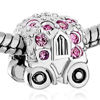 Rhinestone Zinc Alloy European Beads, Car, plated, Customized & without troll & with rhinestone 9-15mm Approx 5mm 