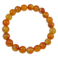 Red Agate Bracelets, with Elastic Thread, Round, 8mm Approx 7.5 Inch 