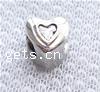 Zinc Alloy European Beads, Heart, plated, without troll nickel free Approx 4.5mm 