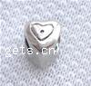Zinc Alloy European Beads, Heart, plated, without troll nickel free Approx 4.5mm 