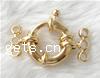 Brass Spring Ring Clasp, Donut, plated 13mm 