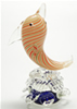 Lampwork Decoration, Animal, fish shape, 84x42mm, Sold by PC