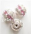 Ball Rhinestone Spacer, Brass, Round, plated, with rhinestone & hollow 10mm Approx 1mm 