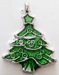 Zinc Alloy Christmas Pendants, with enamel, Christmas Tree, plated, Christmas jewelry & enamel nickel, lead & cadmium free 