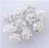 Ball Rhinestone Spacer, Brass, Round, plated, with A grade rhinestone & hollow 16mm Approx 1.5mm 