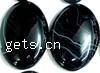 Кабошоны из агата, Черный агат, натуральный, плоской задней панелью & разнообразный & в полоску продается PC