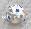 Rhinestone Zinc Alloy European Beads, Drum, plated, without troll & with rhinestone Approx 4mm 