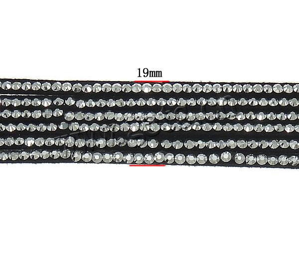 Slake Armband, Wollschnur, Eisen Druckknopf Verschluss, mit Strass & 2 strängig, keine, 19mm, Länge:ca. 16 ZollInch, verkauft von Strang