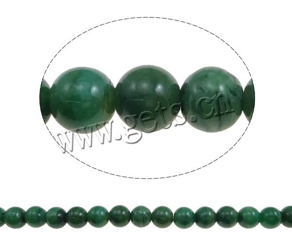 Natural African Turquoise Beads, Round, different size for choice, green, Hole:Approx 1mm, Length:Approx 15.7 Inch, Sold By Strand
