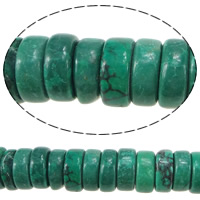 Dyed Natural Turquoise Beads, Natural White Turquoise, Rondelle, green, 2-4x7.5-8mm Approx 1mm Approx 16 Inch, Approx 