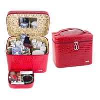 PU Leather Cosmetic Case, with Zinc Alloy 