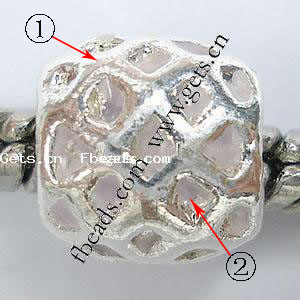 Enamel Brass European Beads, Drum, plated, without troll, more colors for choice, 9x7mm, Hole:Approx 4.5mm, Sold By PC