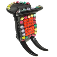 Acrylic Hair Claw Clip, painted, with acrylic rhinestone, multi-colored 