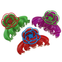 Acrylic Hair Claw Clip, Flower, painted, two tone 
