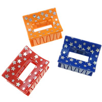 Acrylic Hair Claw Clip, Rectangle, painted, with star pattern 