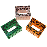 Acrylic Hair Claw Clip, Rectangle, painted, leopard pattern 