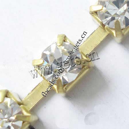 Brass Rhinestone Cup Chain, plated, Customized & with rhinestone, more colors for choice, cadmium free, Length:25 m, Sold By Lot